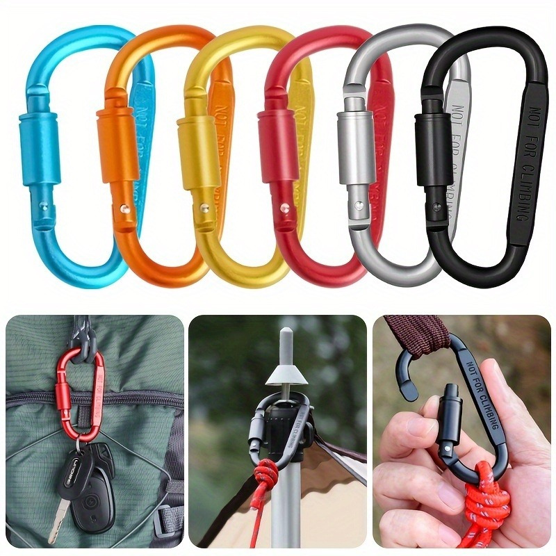 Carabiner Locking D - 1/4 قطعة حلقة تسلق سبائك الألومنيوم