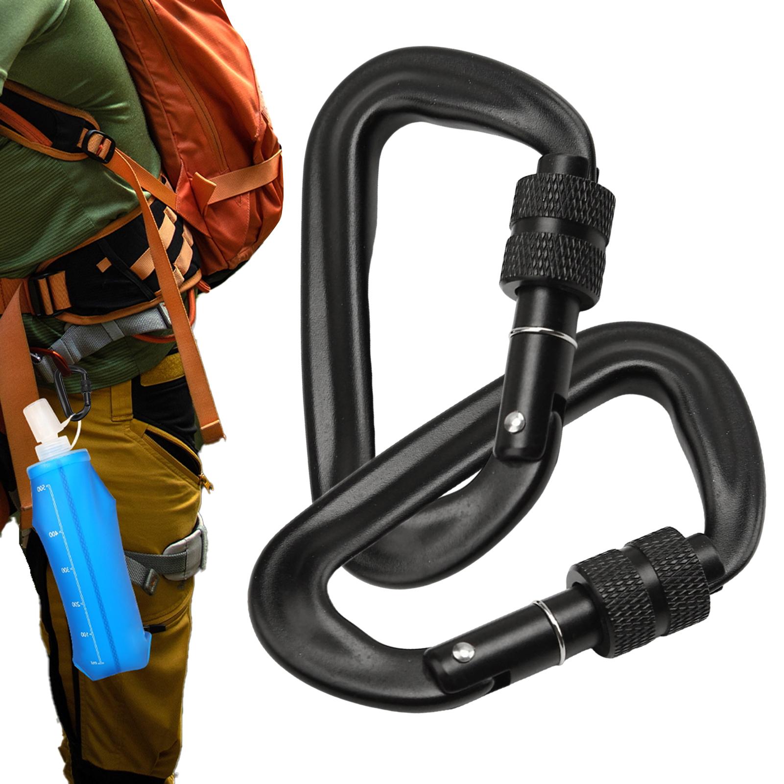 Carabiner Locking D - قطعتان من مشابك الكارابينر الثقيلة المصنوعة