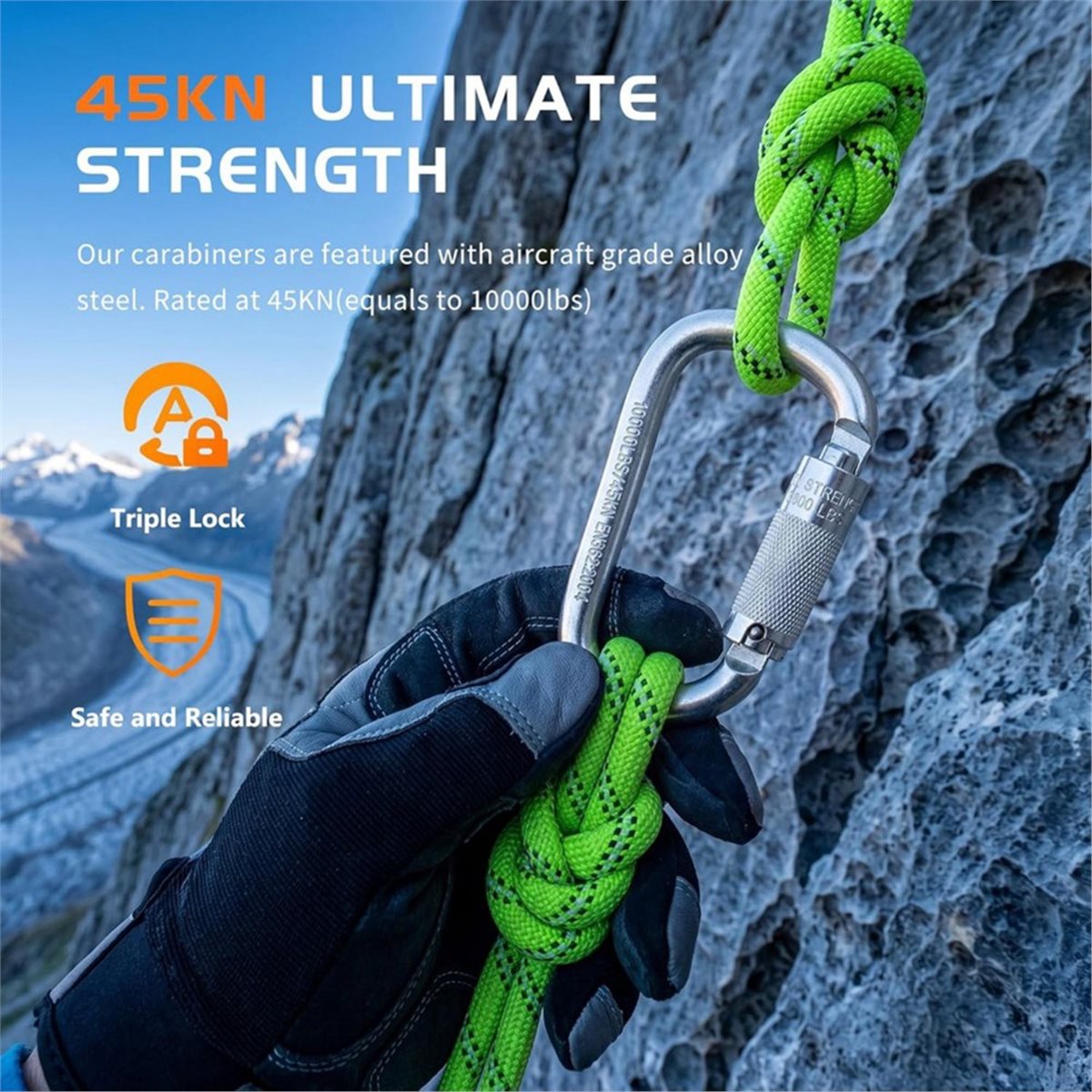 Carabiner Locking D - (A99Z) كارابينر بقفل تلقائي على شكل