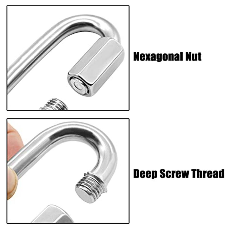 Carabiner Locking D - مجموعة ABJS من 12 قطعة وصلات