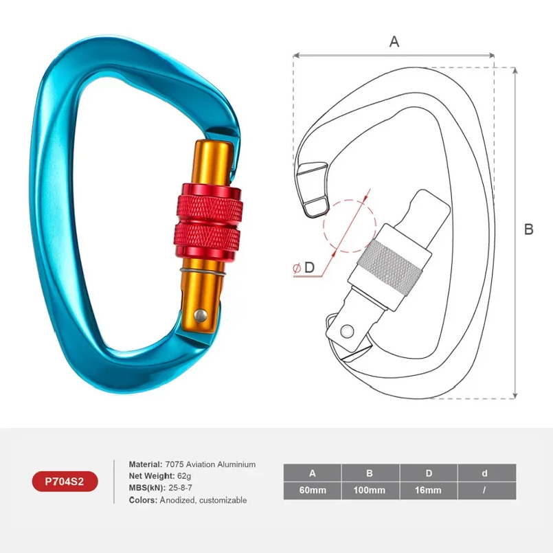كارابينر احترافي على شكل D بقو - مراجعة Carabiner Locking D وسعره