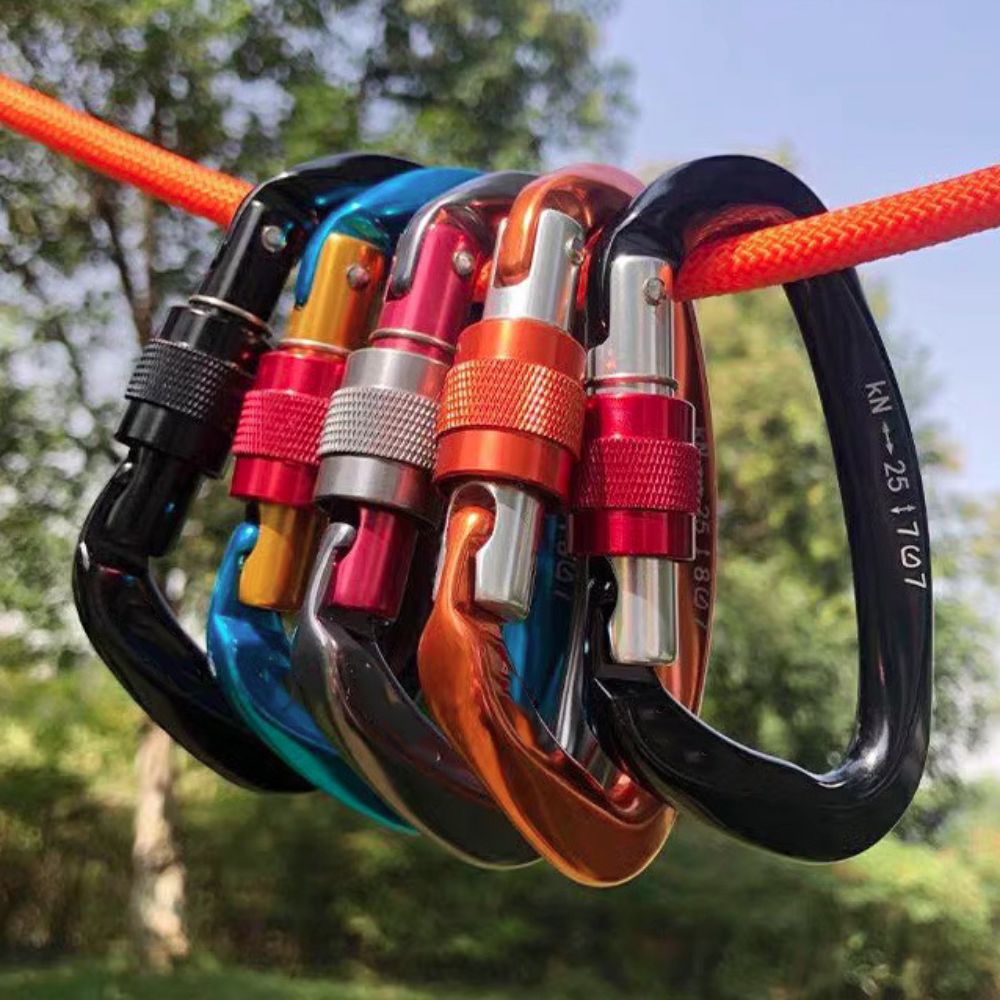 D-شكل 25KN حلقة تسلق سبائك الأ - مراجعة Carabiner Locking D وسعره