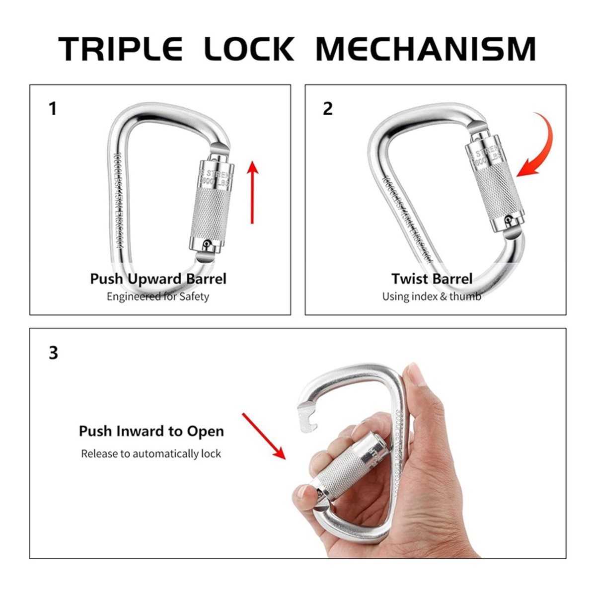 (A99Z) كارابينر بقفل تلقائي عل - مراجعة Carabiner Locking D وسعره