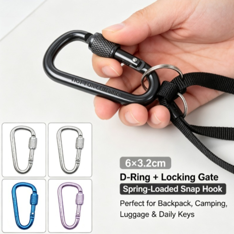 مشبك كارابينر من سبائك الألومن - مراجعة Carabiner Locking D وسعره